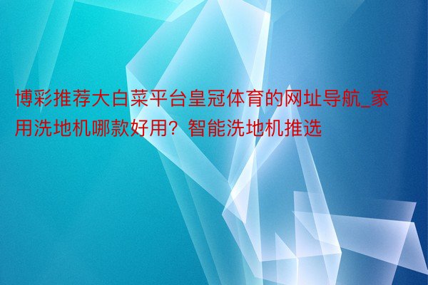 博彩推荐大白菜平台皇冠体育的网址导航_家用洗地机哪款好用？智能洗地机推选